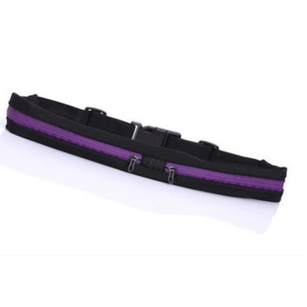 Fanny Pack Løpebelte Midjeveske Organizer Sport Vanntett Innbruddssikker ved siden av huden Purple