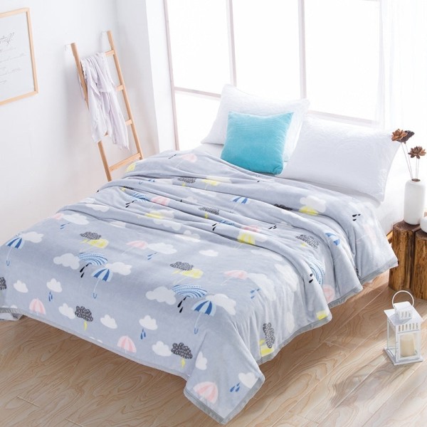 Soft Skin-Friendly Mink Fur Fabric Blanket Air Conditioning Blanket Nap Blanket Small Blanket Group Purchase Rainbow love 180*200cm