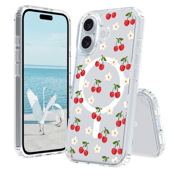 Etui til IPiPhone 17PROMAX QHCX 028 Cherry Bow Painted Magnetic