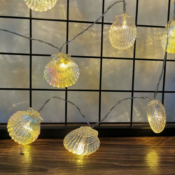 1,5/3M juledekoration LED Seashell Fairy String Light Lampe Like the picture 1.5M 10LED