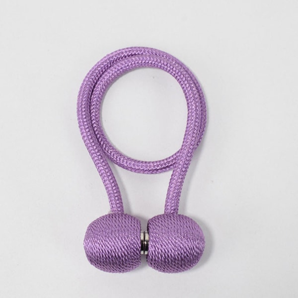 Yksinkertainen yksivärinen kuulokeverho Magneettinen solki verhon sideköysi Light purple