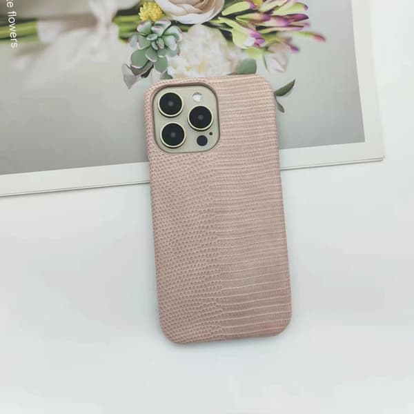 Etui til iPhone 17 Pro Max Pink Lizard Tekstur Hård Tekstur Varmeafledning Tekstur