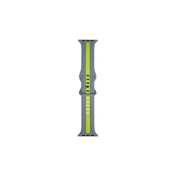 Klockarmband för Apple Watch iWatch 38-41 S10/42mm Tvåfärgad-grå med fluorescerande grön