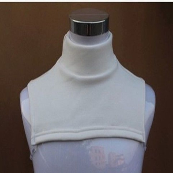 Dame jenter falsk krage Dekorativ unisex skjerf genser Hold varmen Halv Turtleneck Milky White S size less than 55kg