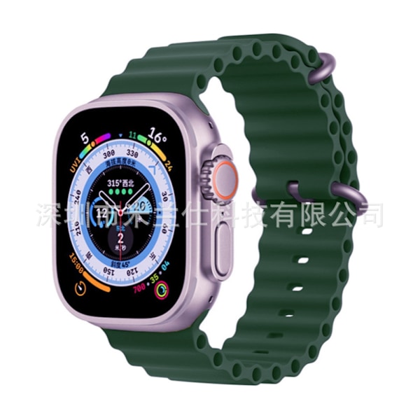 Kellon ranneke Apple Watch iWatch 38/40/41/42mm - S10 normaali solki 19 tummanvihreä