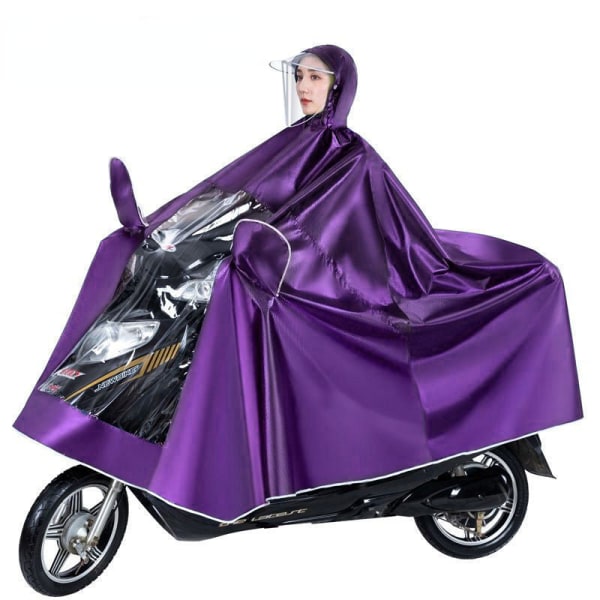 Sadetakki Sadepuku Sähköauto Koko Body Sateenpitävä plus-kokoinen Paksu Vedenpitävä Ratsastus Double Mirror cover purple 7XL