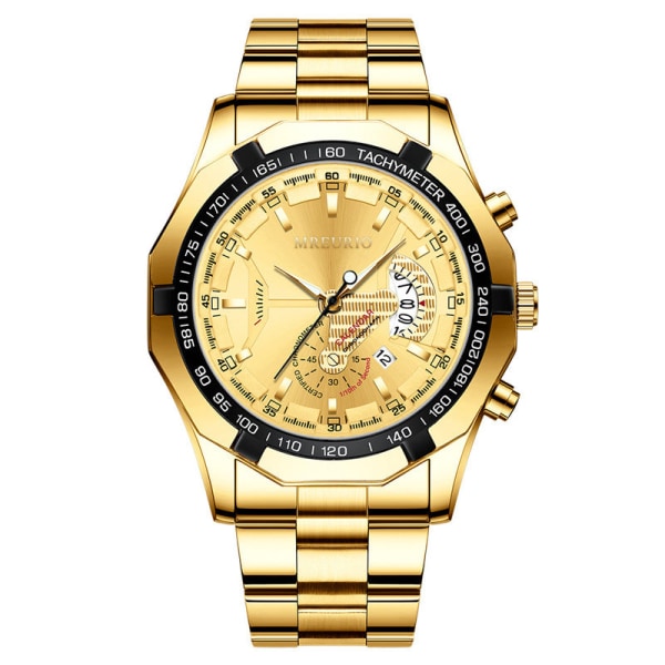 Miesten kellot Ei-mekaaninen watch, suuri kellotaulu lahja Gold noodles