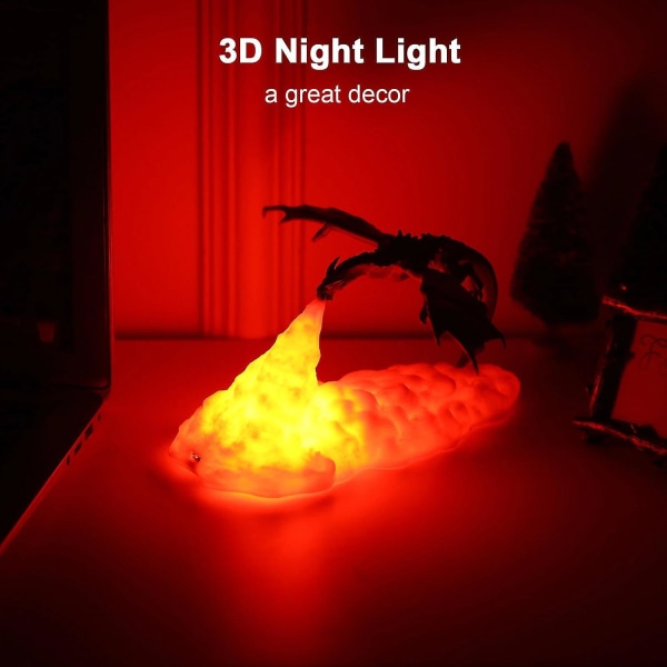 Lamput dinosaurus yövalo 3d dinosauruslamppu ked harmaa