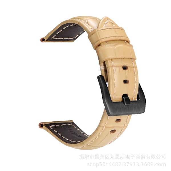 Urrem til Apple Watch iWatch Anvendelig interface 42-44-45-49mm HW-bambuslæder lysebrun-sort spænde- PNH