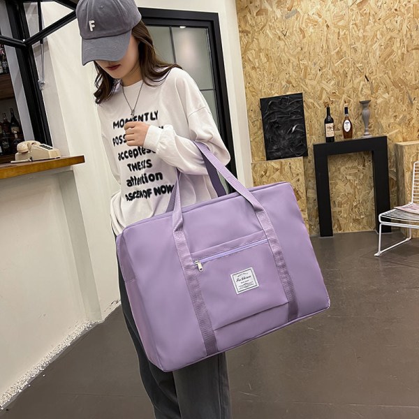 Reppu matkalaukku Naisten iso käsilaukku Miesten kevyt opiskelijoiden äitiyslaukku Taro purple Extra Large (large quilt bag)