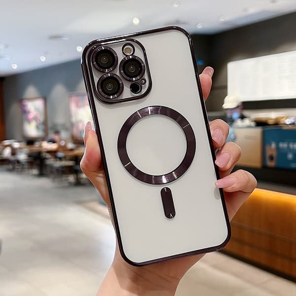 Etui til iPhone 17 Pro Max elektropletteret magnetisk blødt