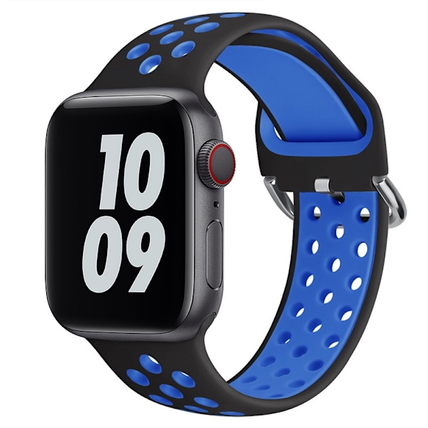 Kellon ranneke Apple Watch iWatch 42/44/45/49mm musta ja sininen