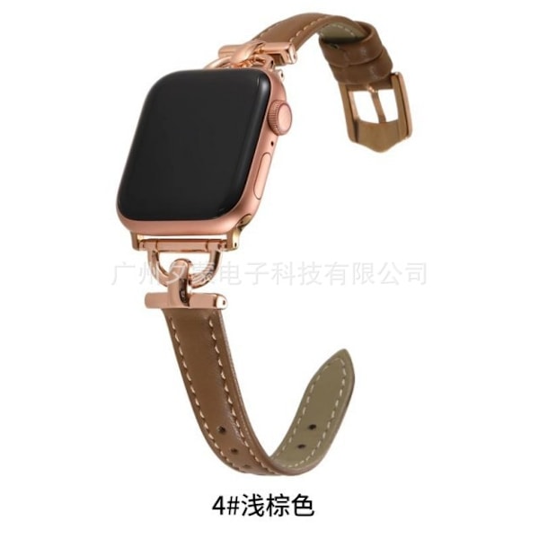Klokkereim for Apple Watch iWatch 46mm 10. generasjon roségull/lys brun