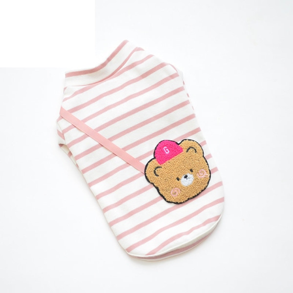Lemmikkien vaatteet Koira Kaksijalkaa Vaatteet Pentu Vaaleanpunaiset raidat Kissan vaatteet Nalle Pomeranian Pink stripes M