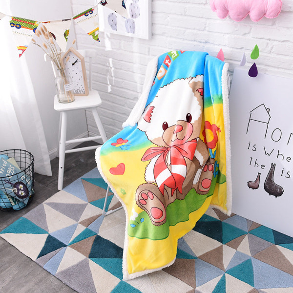 Syksyn ja talven Baby Baby Cover Peitto Sarjakuva Lasten Berber Fleece Peitto Toy bear 100*140cm