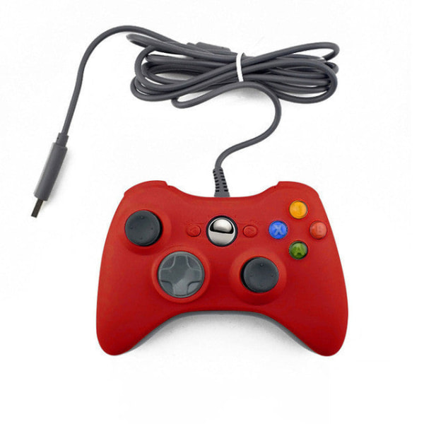 för Xbox360 Shape PC/värd Dual-Purpose Handtag USB Wired Gamepad Dator Handtag Rem Vibration Red