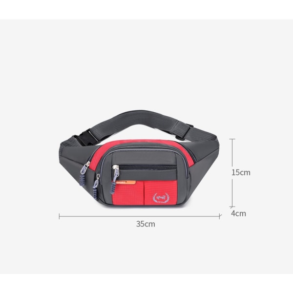 Midjeveske Lommebok Stor kapasitet Skulder Messenger Bag Sportsbag Red