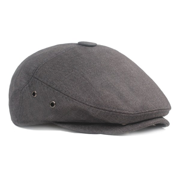 Barettihattu Keski-ikäisten vanhusten hatut Miesten cap Kevät ohut baretti Advance-hatut Monochrome dark gray 58cm