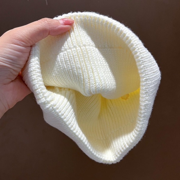 Varm vinterstrikket hue Hue Regnbuefarve Kærlighed Broderet Uld Kvinder Cykling Unisex Duck egg white M
