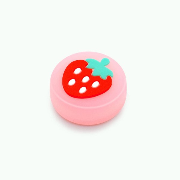 För Nintendo Switch Lemon Fruit Joystick Cap Case OLED Lite Luminous Cat's Paw Button Cap Luminous strawberry pink