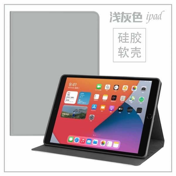 Etui til iPad Pro 2024 13\" Lysegrå Solid Bog Almindelig Farve Fuld
