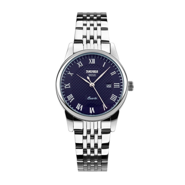Miesten kellot Klassinen Business Belt Quartz Watch Teräsrannekello Watch belt-blue A