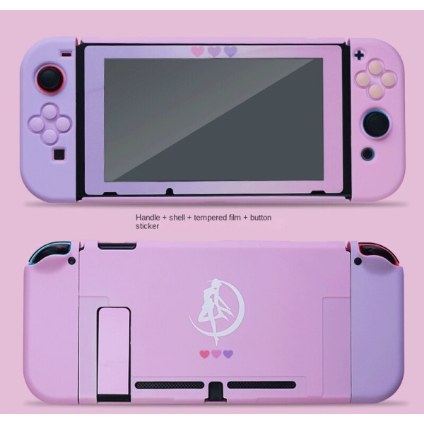 För Nintendo Switch Lila Rosa Protective Shell Game Host Split Cover Set Switch Tillbehör switch purple Pink