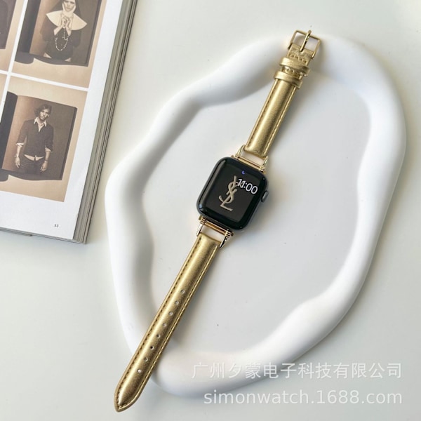 Klockarmband för Apple Watch iWatch 42mm 10:e generationen retro guld