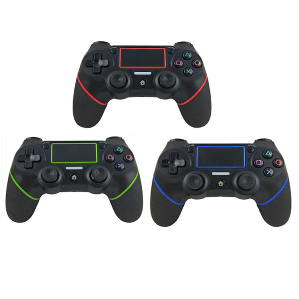 Muovipäällysteinen PS4 Gamepad PS4 Wireless Blue-Tooth -pelikahvan värinä toimivat nauhat Black and Red