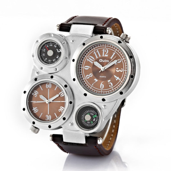 Herreure Stor Urskive Compass Quartz Watch Gift Black