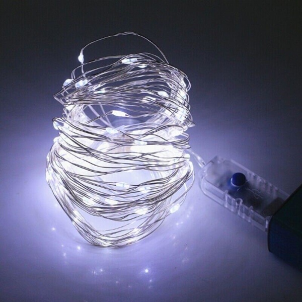 5/10/20m LED String Lights USB Garland Xmas Bröllop Fairy Copper Wire Party Light med fjärrkontroll White 5M 50LED