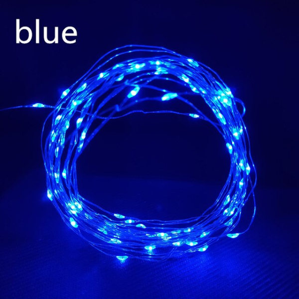 Romantisk 10M LED Garland String Supplies DIY Fairy Lights for Glass Craft Flaske Bryllupsbursdagsfest dekorasjon Baby Shower Blue 3m 30led