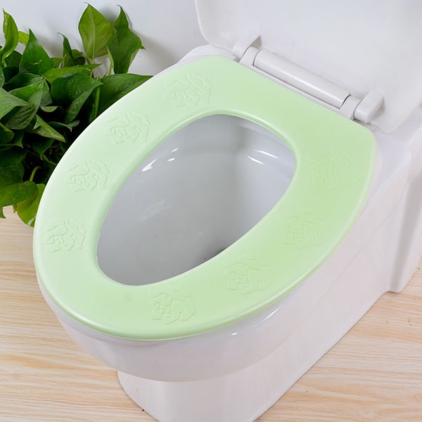 3 kpl wc-istuimen cover Four Seasons Foam Adhesive Paksumpi Jäähdyttävä Kylpyhuone Green