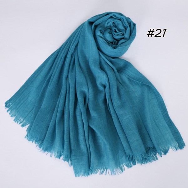 Kvinder Tørklæde Sjal 2022 Bomuld Linned Ensfarvet Tr Bomuld Koreansk Stil 21# haqing 190cm