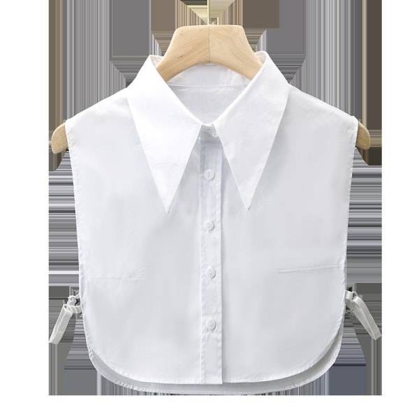 Kvinders falsk krave Aftagelig halv All-Match sweater skjorte All-Match spids hvid Stilfuld Alsidig Dame white