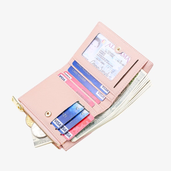 Naisten lompakko kolikkokukkaro Korean Style Fashion Cross Pattern Lyhyt vetoketju Hasp Gray