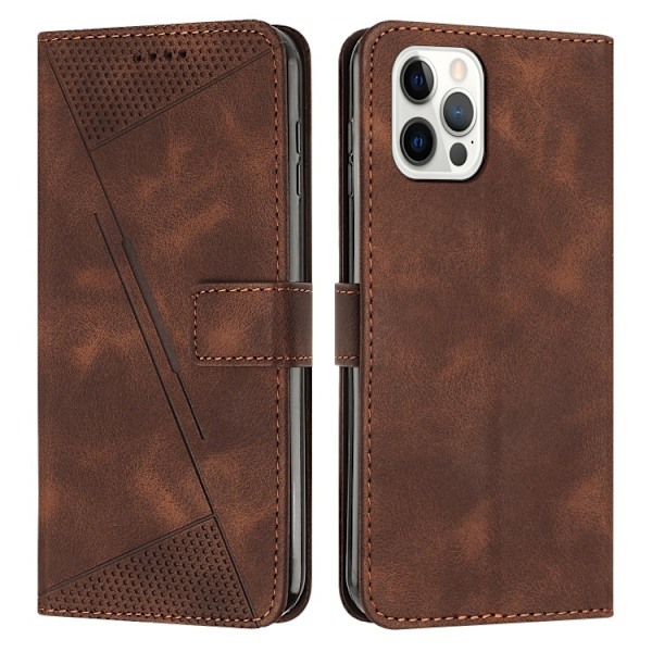 Etui til iPhone 16 PLUS Brun fantasy trekant hudfølelse præget kortpung