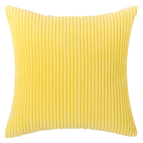 Örngott Nordic Solid Color Manchester Vertical Stripes Cover Mjuk utan kärna Lemon yellow 45*45cm