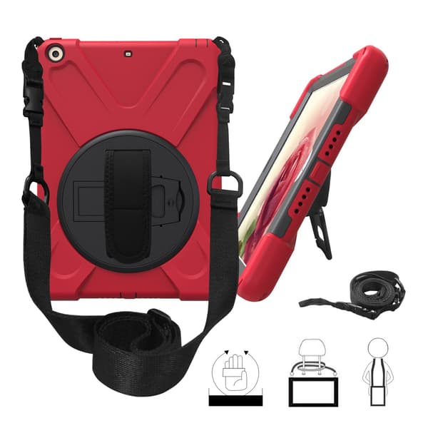 Stilig etui for iPad 2019 mini 4/5 rød håndleddsstropp