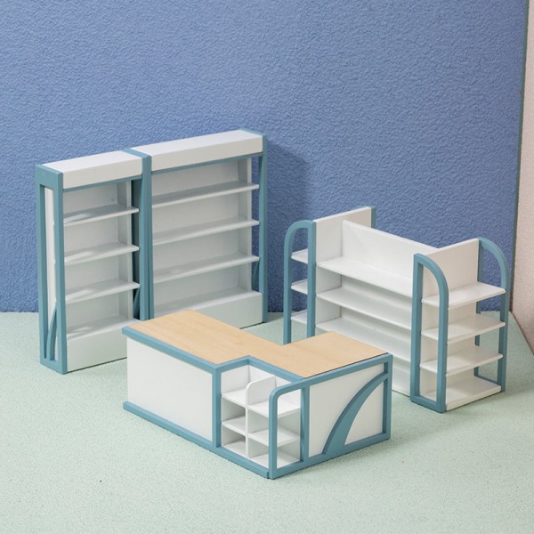 Miniature Furniture Toy Dolls House DIY Decoration Accessories Mini Supermarket Cashier Machine Container 1:12 Cashier container