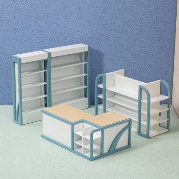 Miniaturemøbler Legetøjsdukker Hus gør-det-selv-dekorationstilbehør Mini Supermarked Kassemaskine Container 1:12 Cashier container