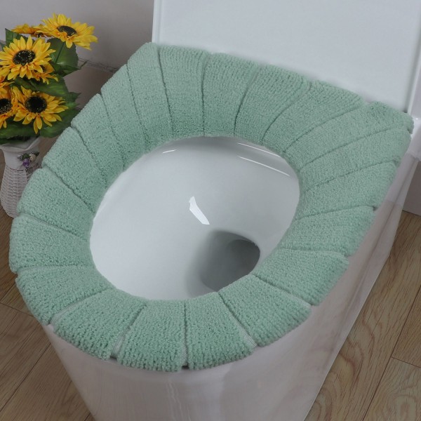 3kpl Plus-kokoinen paksuuntunut wc-pehmuste Talvi-wc-istuimen cover WC-istuimen cover pestävä Light green