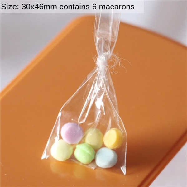 Miniatyrmøbler Leketøy Dukker Hus DIY Dekorasjon Tilbehør Mini Brød Macarons Poser Bagged macarons