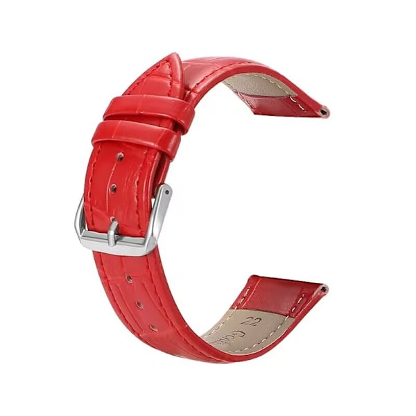Urrem til Apple Watch iWatch 38-40-41mm EC-Bambusmønster rød-sølvfarvet spænde med fjederstift