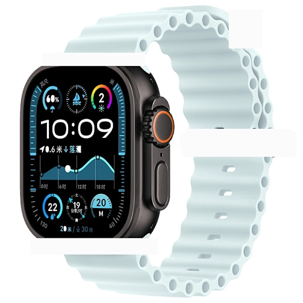 Kellon ranneke Apple Watch iWatch 44/45/46/49mm Jäänsininen Musta Solki