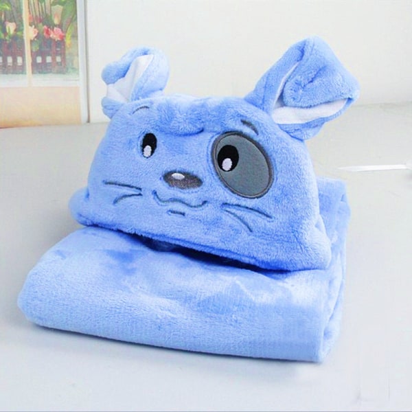 70 * 100 cm Tecknad kram Filt Inbäddningstäcke Filt Morgonrock Nattrock Sovfilt Sjal Mantelrock Blue Cat