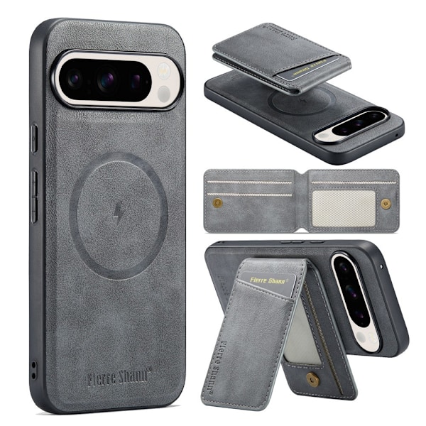 Kotelo iPhone 13 025 harmaa magneettinen nahkainen korttipaikka irrotettava