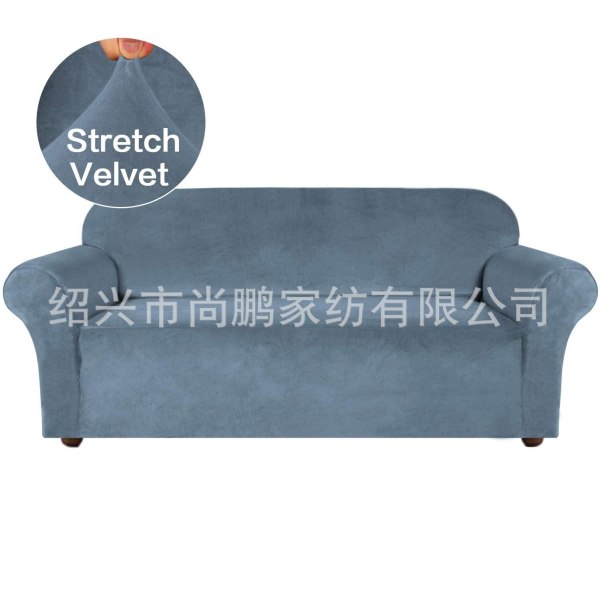 Cover i ett stycke cover All-inclusive Hög elasticitet Cover för soffa Gray and blue Two-seat