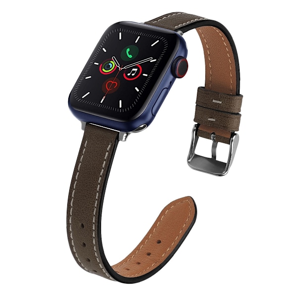 Klockarmband för Apple Watch iWatch 38/40/41/42 liten urtavla brunt vaxläder