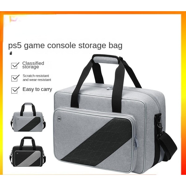 Ps5-pelikonsolin säilytyslaukku Sony Ps5-konsolilaukulle Peliohjaimen säilytyslaukku Silver Gray
